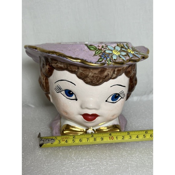 HTF VINTAGE LEFTON Large Lady Head Vase, Home Decor, 1960 - Picture 3 of 11